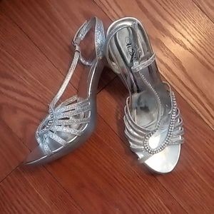Wild Rose silver heels